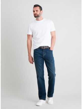 Burgundy Straight Leg Jeans With Stretch