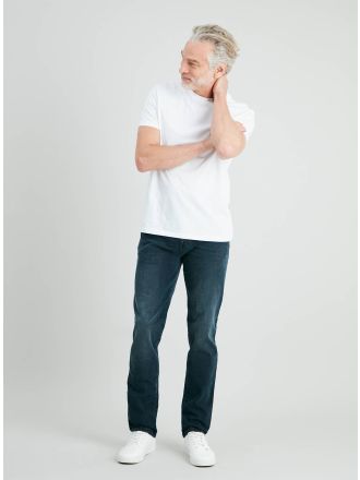 Sand Twill Straight Leg Jeans With Stretch
