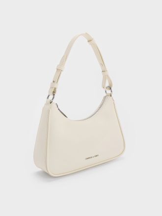 Lane Chain-Link Shoulder Bag - Cream