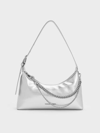 Atwood Chain-Embellished Shoulder Bag - Silver