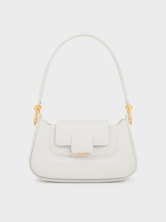 Koa Push-Lock Top Handle Bag - White