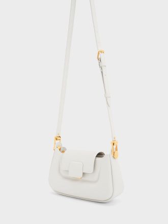 Koa Push-Lock Top Handle Bag - White