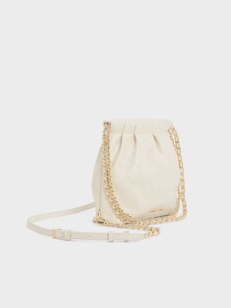 Duo Chain-Handle Two-Way Backpack - Cream