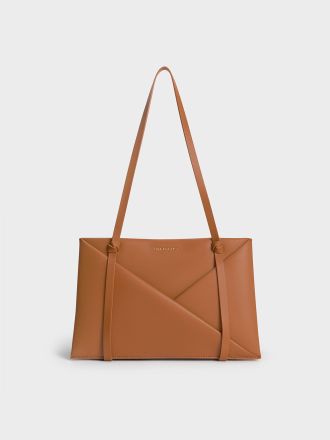 Midori Geometric Tote Bag - Tan