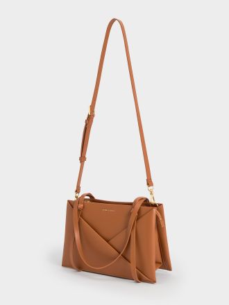 Midori Geometric Tote Bag - Tan