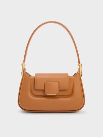 Koa Push-Lock Top Handle Bag - Chocolate