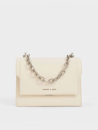 Brennan Chain Handle Crossbody Bag - Cream