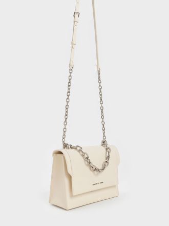 Brennan Chain Handle Crossbody Bag - Cream