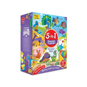 Imagimake 5-in-1 Awesome Craft Kit - Creative Toy & DIY Set for Kids - 5 Years & Above, Multicolour