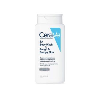 CeraVe Body Wash with Salicylic Acid, Fragrance Free Body Wash to Exfoliate Rough and Bumpy Skin, Allergy Tested, 10 Ounce