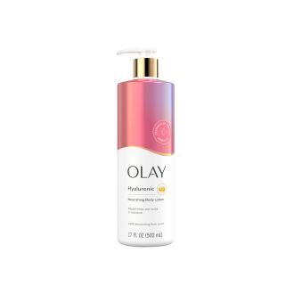 Olay Body Lotion for Women, Nourishing with Hyaluronic Acid Serum, Visibly Soften & Smooth Skin, 24hr Moisture & Hydration, Fast Absorbing Formula