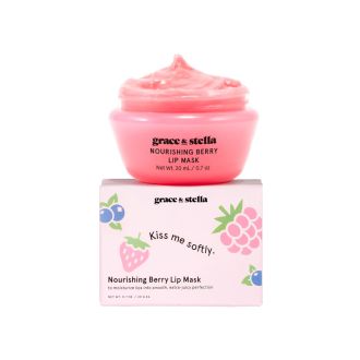 Grace & Stella Award Winning Lip Plumper Nourishing Berry Lip Mask - Lip Balm Hydrating - Lip Moisturizer For Very Dry Lips