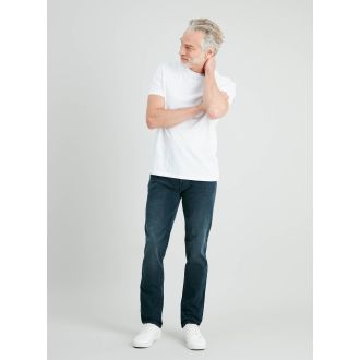 Sand Twill Straight Leg Jeans With Stretch