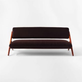 Angolo Espresso Velvet Sofa