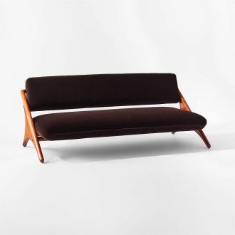 Angolo Espresso Velvet Sofa
