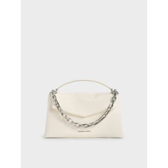 Andromeda Chunky-Chain Top Handle Bag - Cream