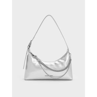 Atwood Chain-Embellished Shoulder Bag - Silver