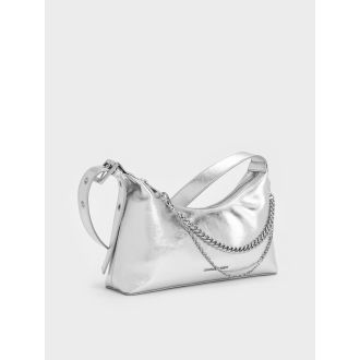 Atwood Chain-Embellished Shoulder Bag - Silver