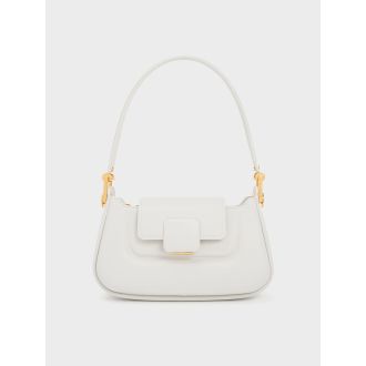 Koa Push-Lock Top Handle Bag - White