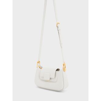 Koa Push-Lock Top Handle Bag - White