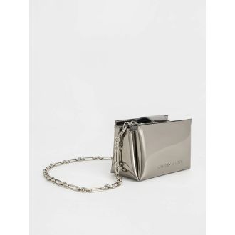Bosie Metallic Top Handle Pouch - Pewter