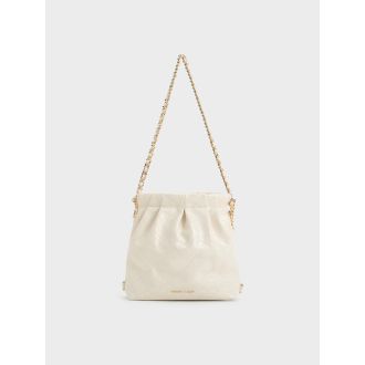 Duo Chain-Handle Two-Way Backpack - Cream