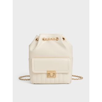 Donna Crinkle-Effect Backpack - Cream