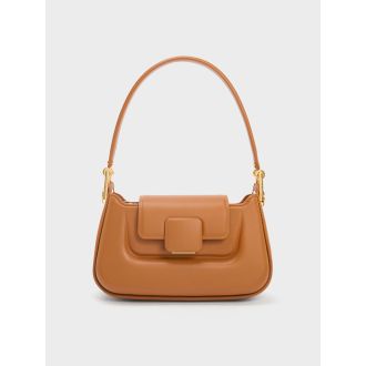 Koa Push-Lock Top Handle Bag - Chocolate