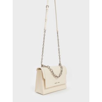 Brennan Chain Handle Crossbody Bag - Cream