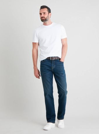 Burgundy Straight Leg Jeans With Stretch
