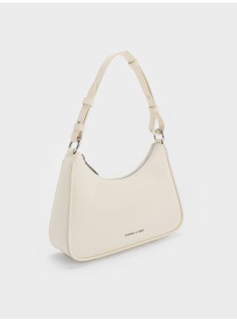 Lane Chain-Link Shoulder Bag - Cream