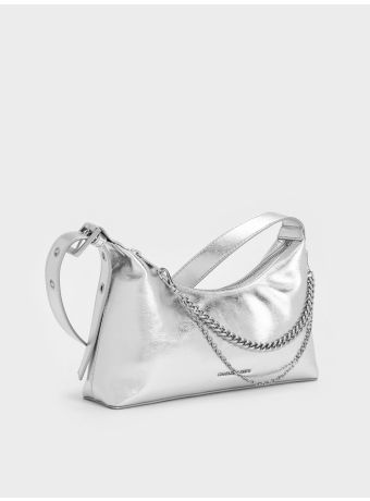 Atwood Chain-Embellished Shoulder Bag - Silver