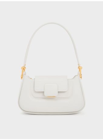 Koa Push-Lock Top Handle Bag - White