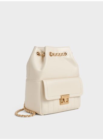 Donna Crinkle-Effect Backpack - Cream