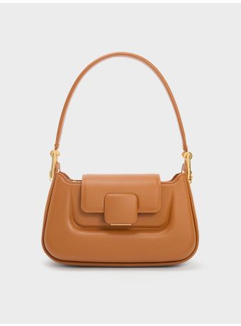 Koa Push-Lock Top Handle Bag - Chocolate
