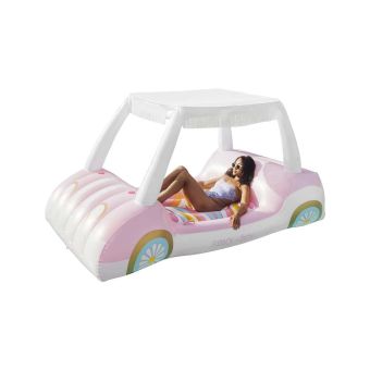 Funboy Barbie Luxury Inflatable Golf Cart Summer Pool Float - Land Or Water Inflatable With Cup Holder And Headrest