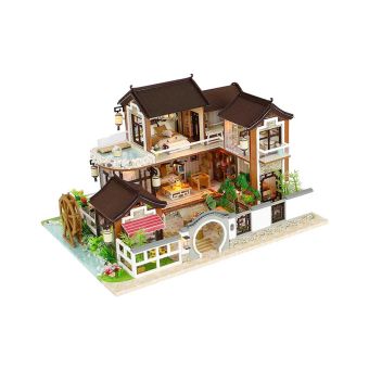 Tooyful Diy Miniature Dollhouse kit, 3d Wooden Dollhouse Furniture Craft With Led Lights For Christmas St.