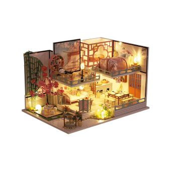 Segolike Dollhouse Furniture Mini Wooden Chinese Style Villa House Puzzle for Girls