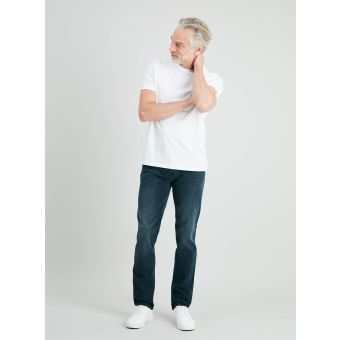 Sand Twill Straight Leg Jeans With Stretch