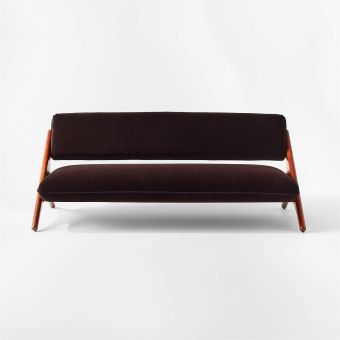 Angolo Espresso Velvet Sofa