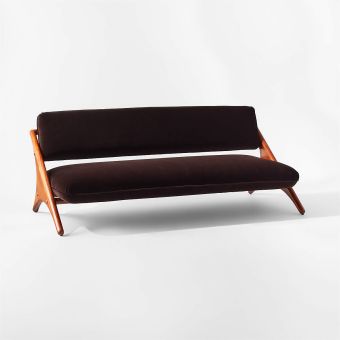 Angolo Espresso Velvet Sofa