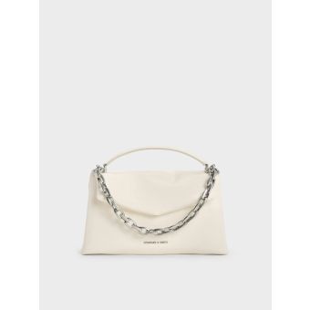 Andromeda Chunky-Chain Top Handle Bag - Cream
