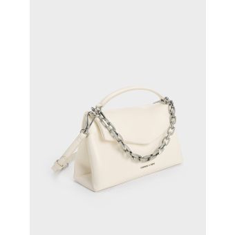Andromeda Chunky-Chain Top Handle Bag - Cream