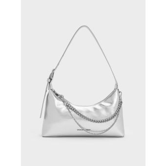 Atwood Chain-Embellished Shoulder Bag - Silver