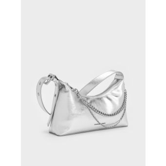 Atwood Chain-Embellished Shoulder Bag - Silver