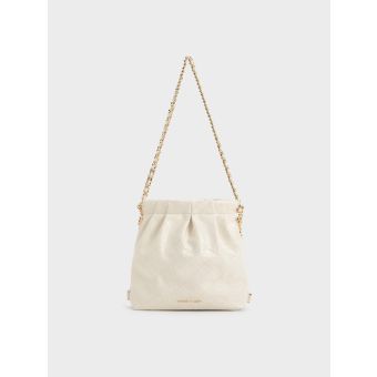 Duo Chain-Handle Two-Way Backpack - Cream