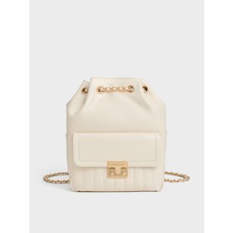 Donna Crinkle-Effect Backpack - Cream