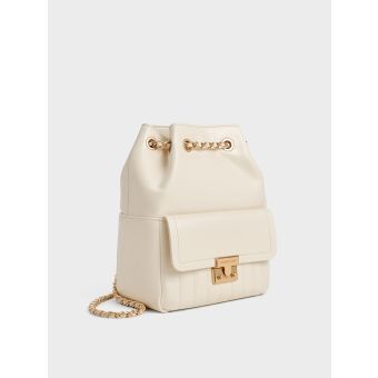 Donna Crinkle-Effect Backpack - Cream