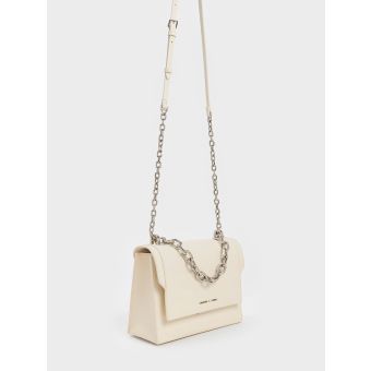 Brennan Chain Handle Crossbody Bag - Cream