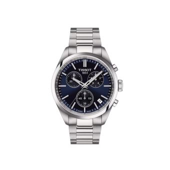 Tissot PR 100 Men's Chronograph Blue Dial & Stainless Steel Watch